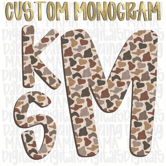 Custom boy duck camo monogram