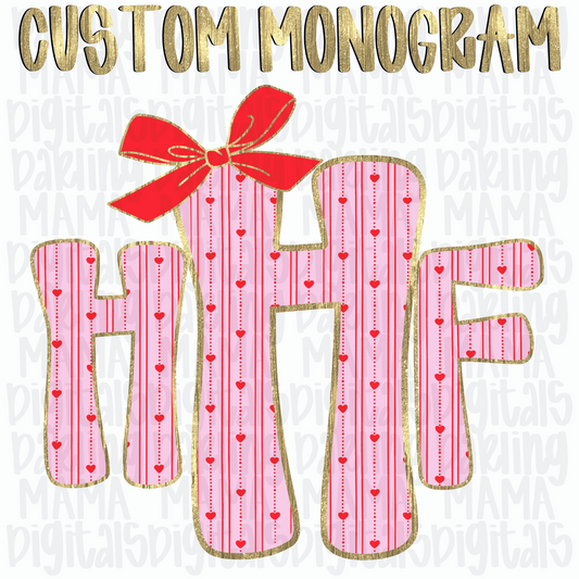 V-day heart Monogram