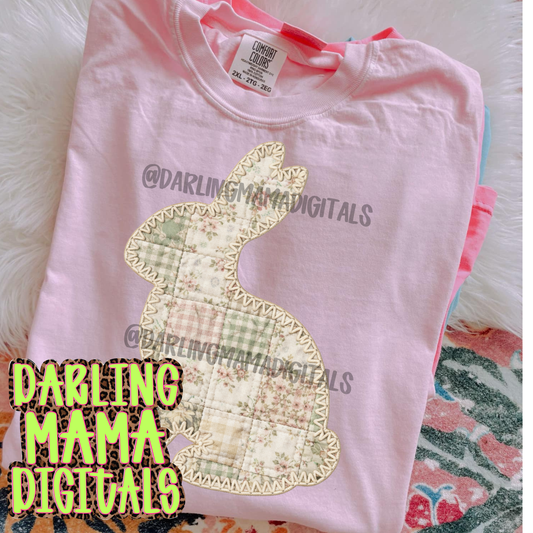 Faux embroidery bunny