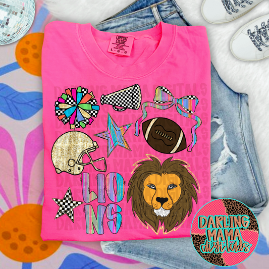 Lions rainbow streak collage