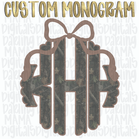 Real Camo bow Monogram