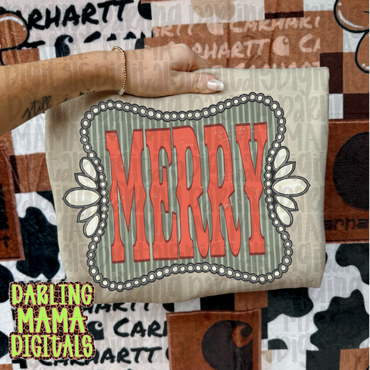 Western frame green and red merry