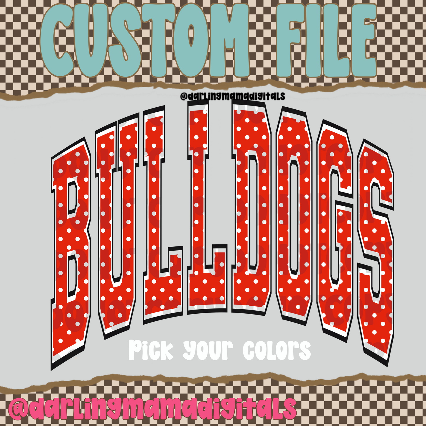 Custom varsity polkadot team name