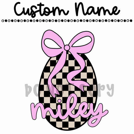 Custom Checkered Egg Name