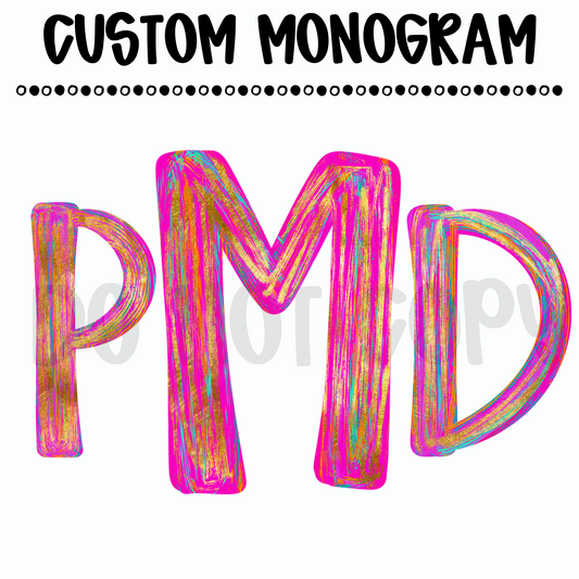 Custom Gold Streaks Monogram