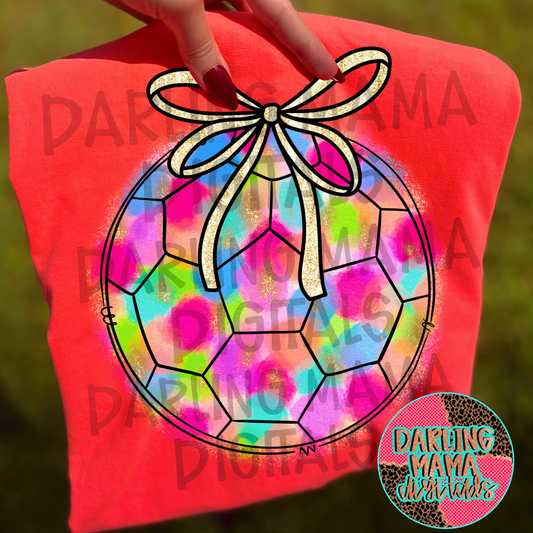 Neon Paint Glitter Soccer Ball