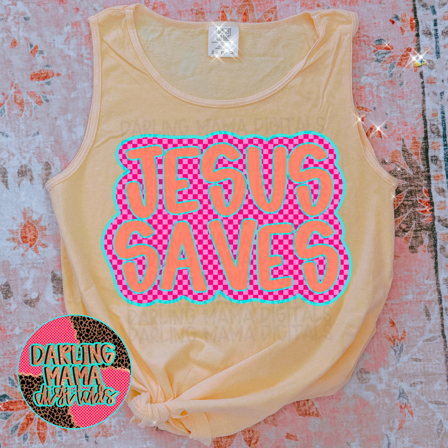 Checkered Jesus Saves