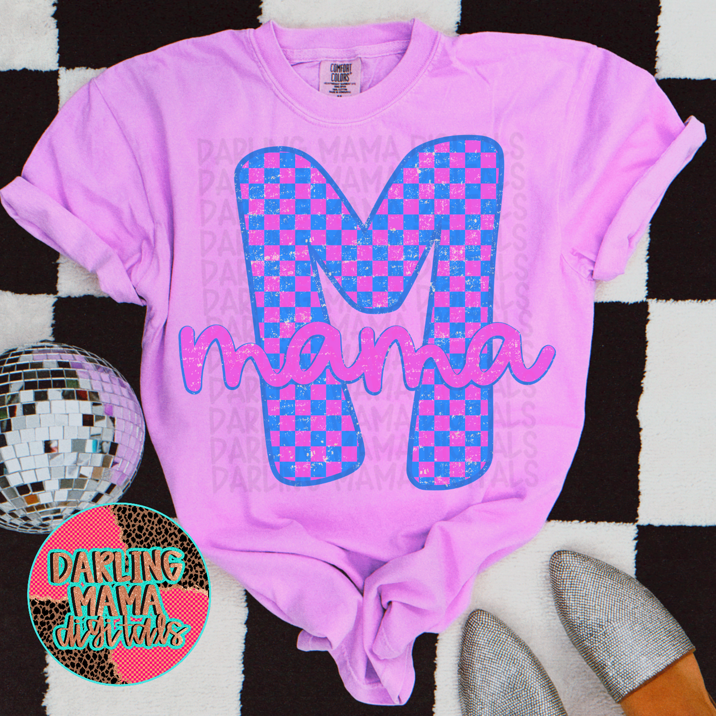 Blue and Purple Checkered Mama