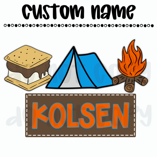 Boys Camping Custom Name