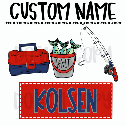 Boy Fishing Custom name