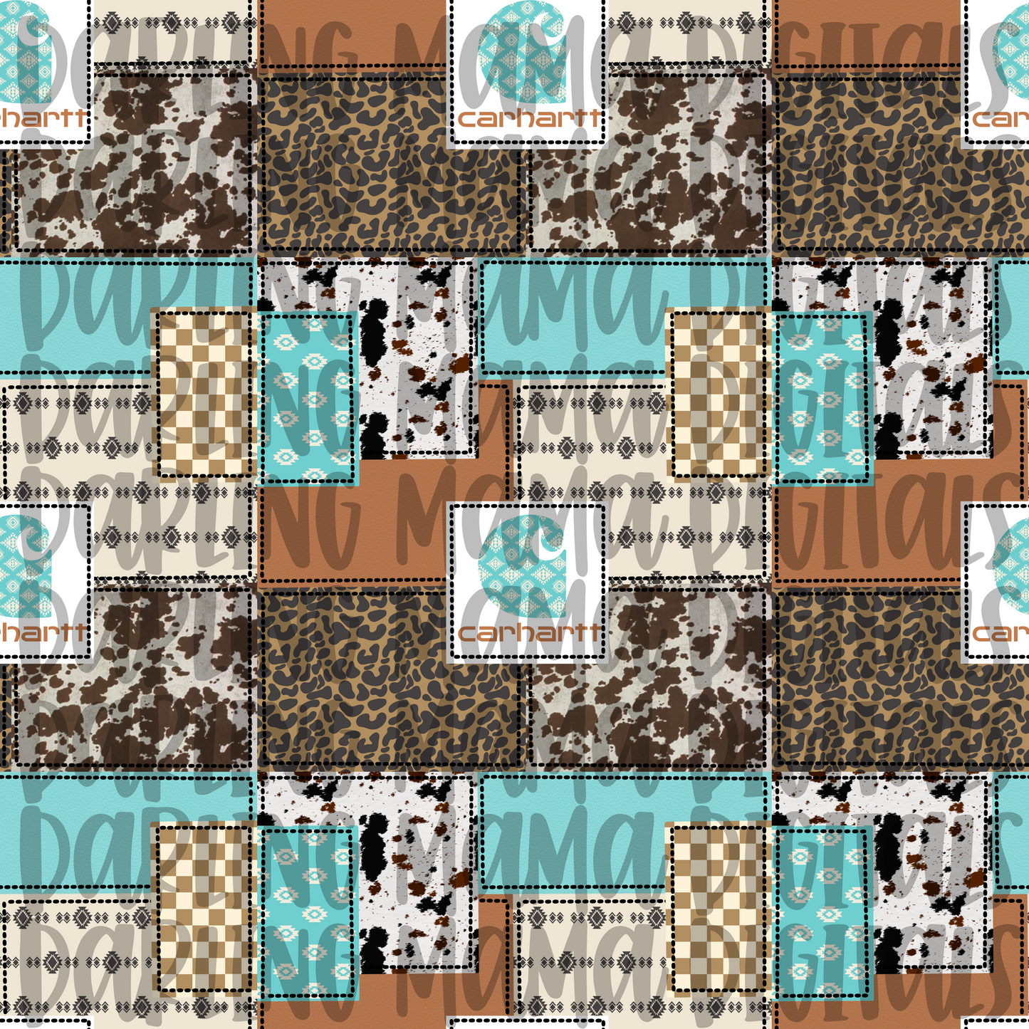 Blue C*rhar** Patchwork Seamless File