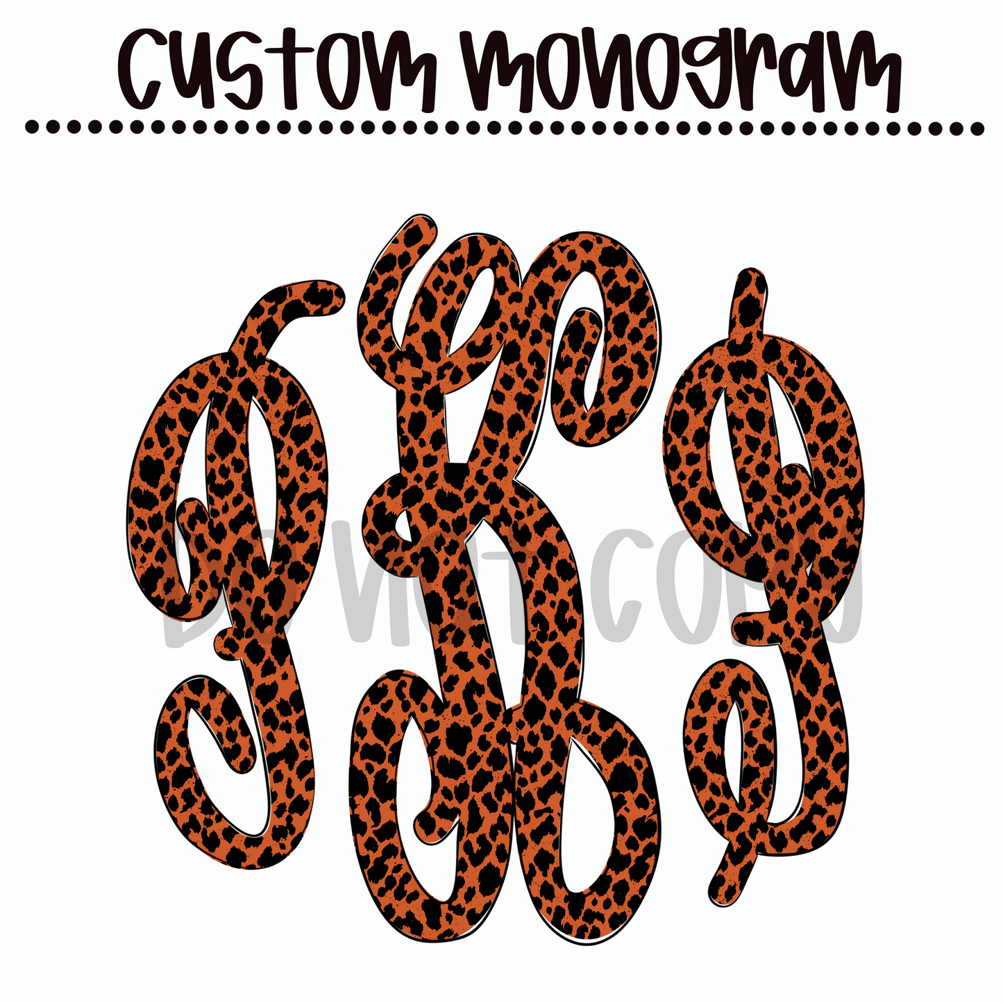 Leopard Script Custom Monogram