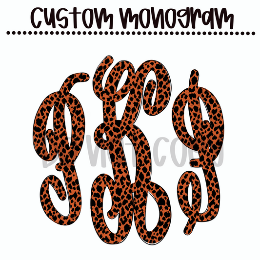 Leopard Script Custom Monogram
