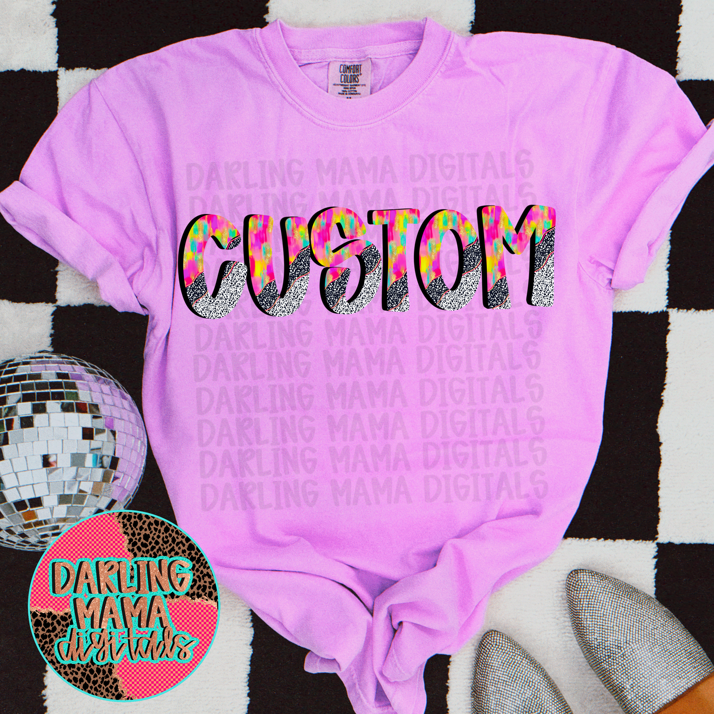 Custom Neon Preppy Brush Stroke