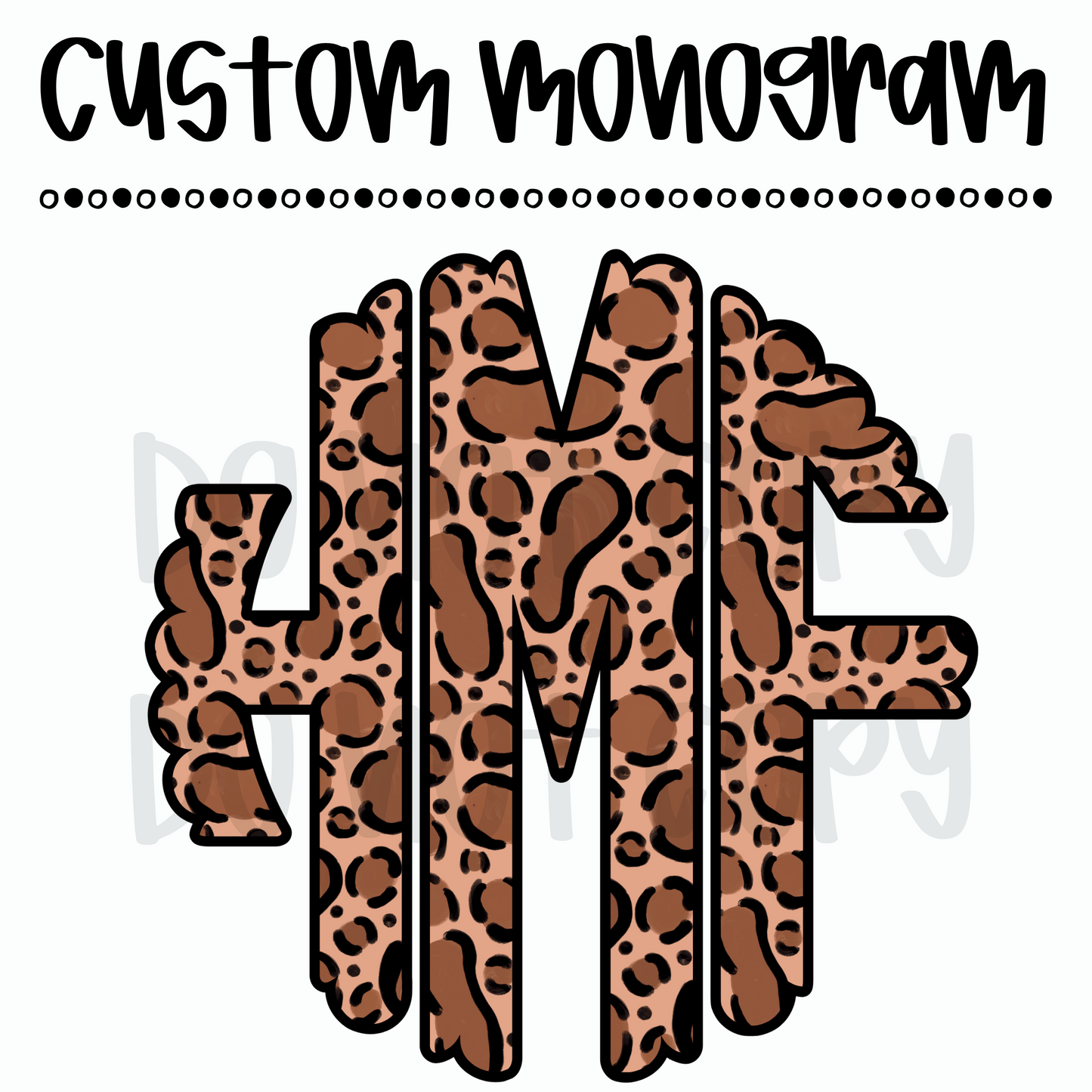 Hand Painted Cheetah Custom Monogram