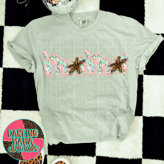 Floral Cheetah Star Mama