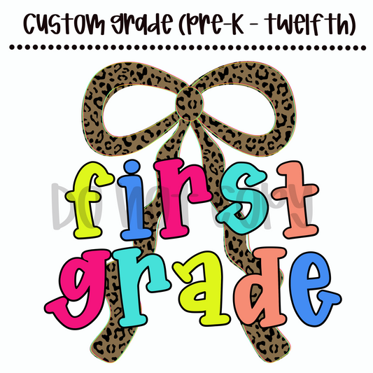 Cheetah Bow Custom Grade (PreK - 12th)
