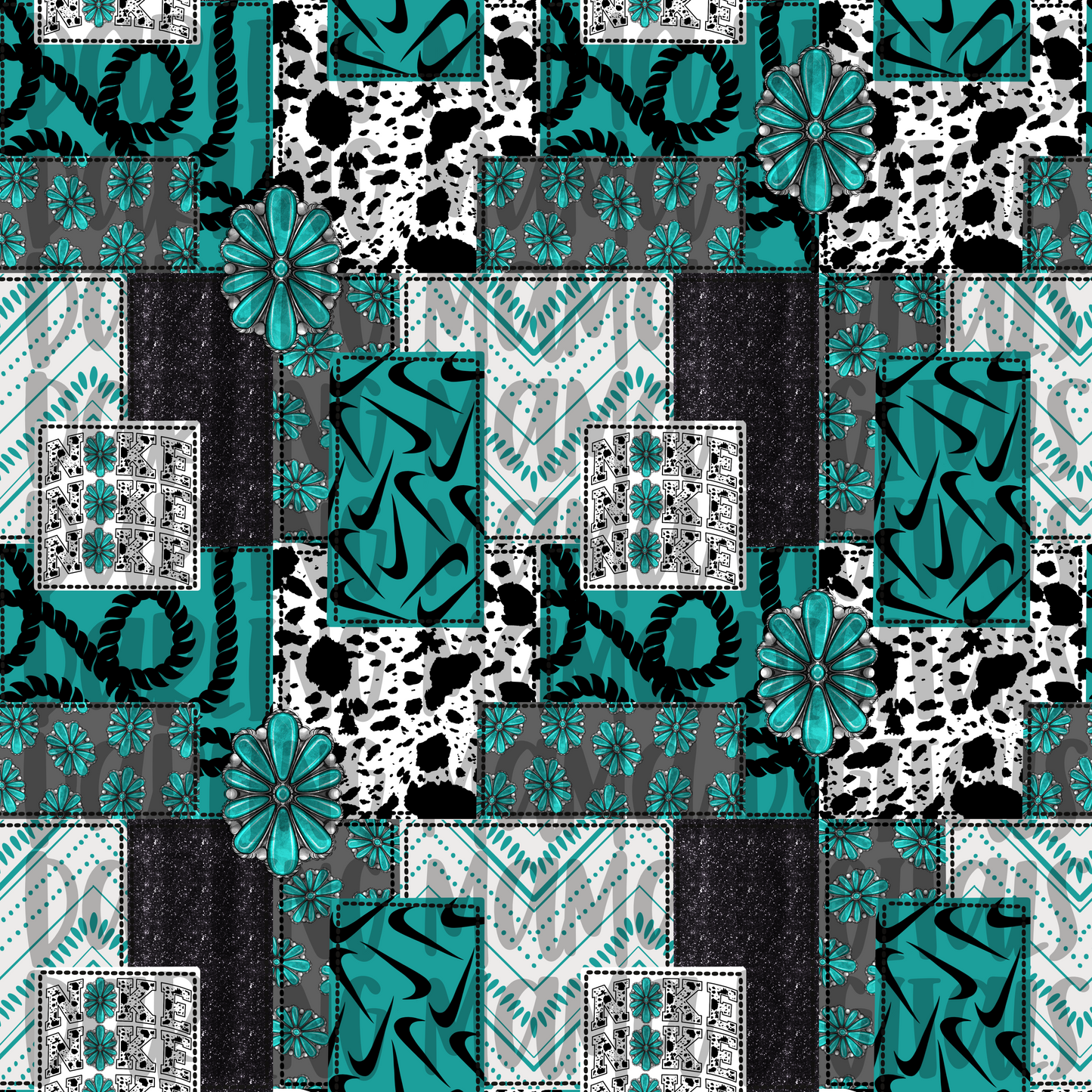 Cow Print N*ke Patchwork