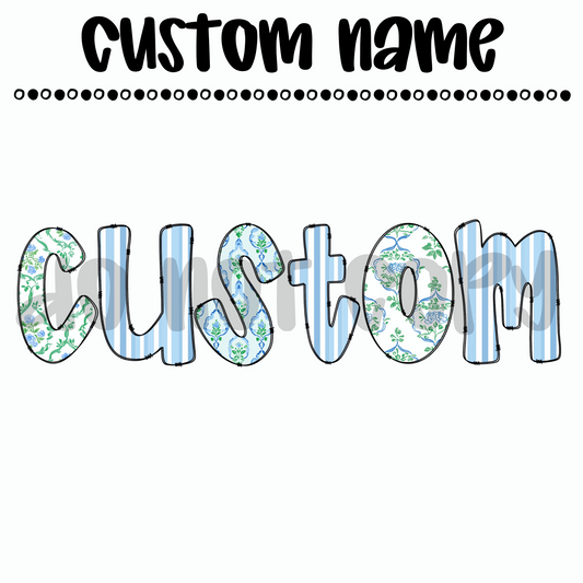 Custom Blue Coquette Name
