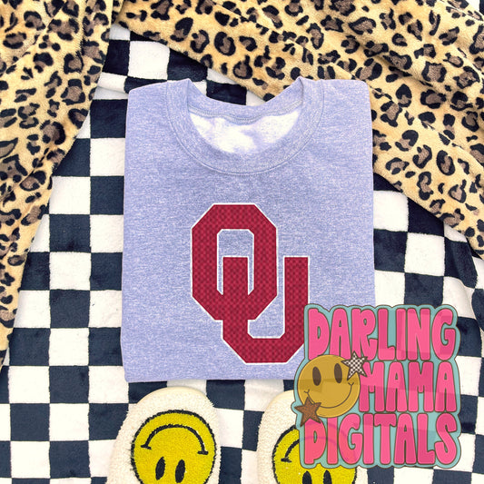 Vintage red O U (include 2 PNGS)