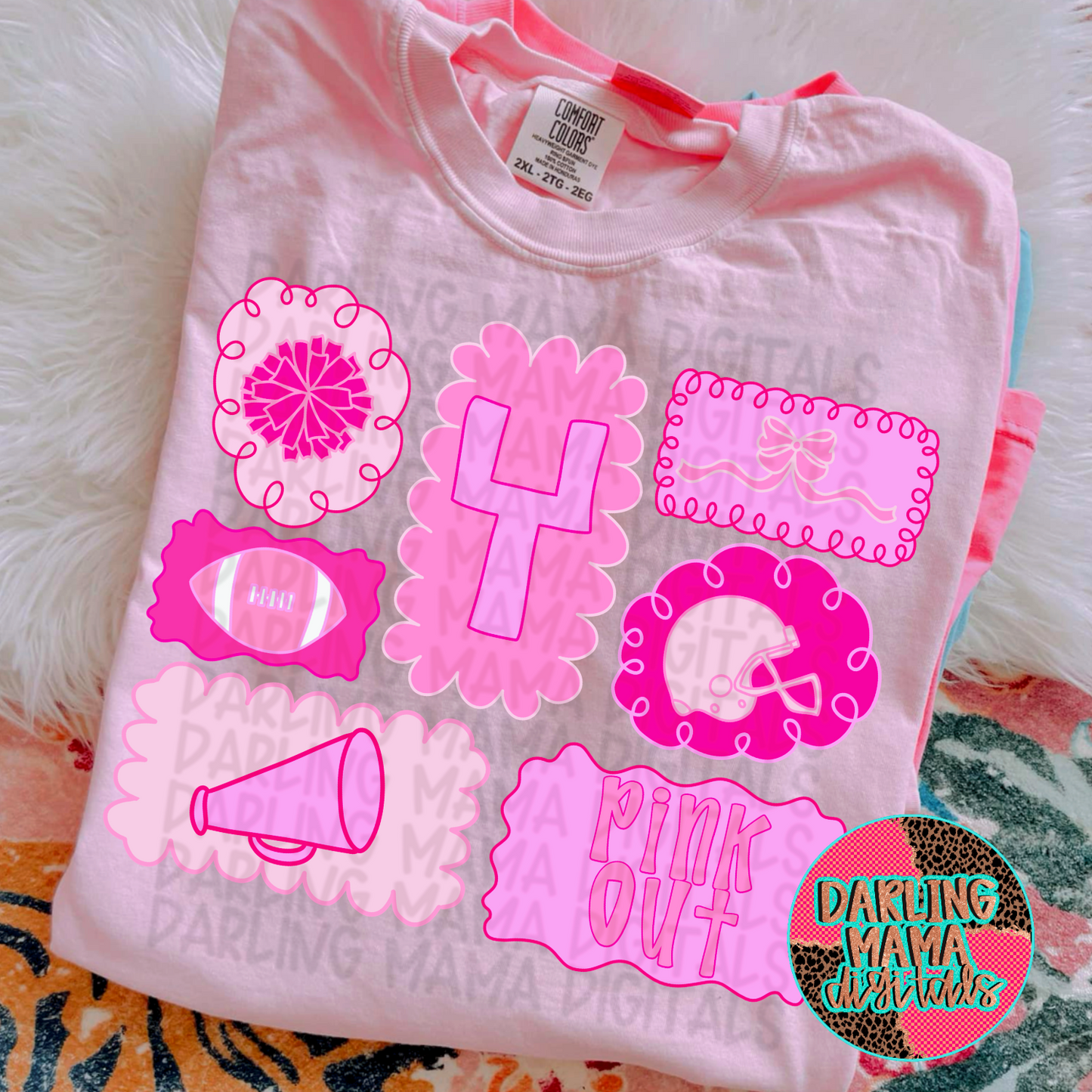 Pink out swirly frames