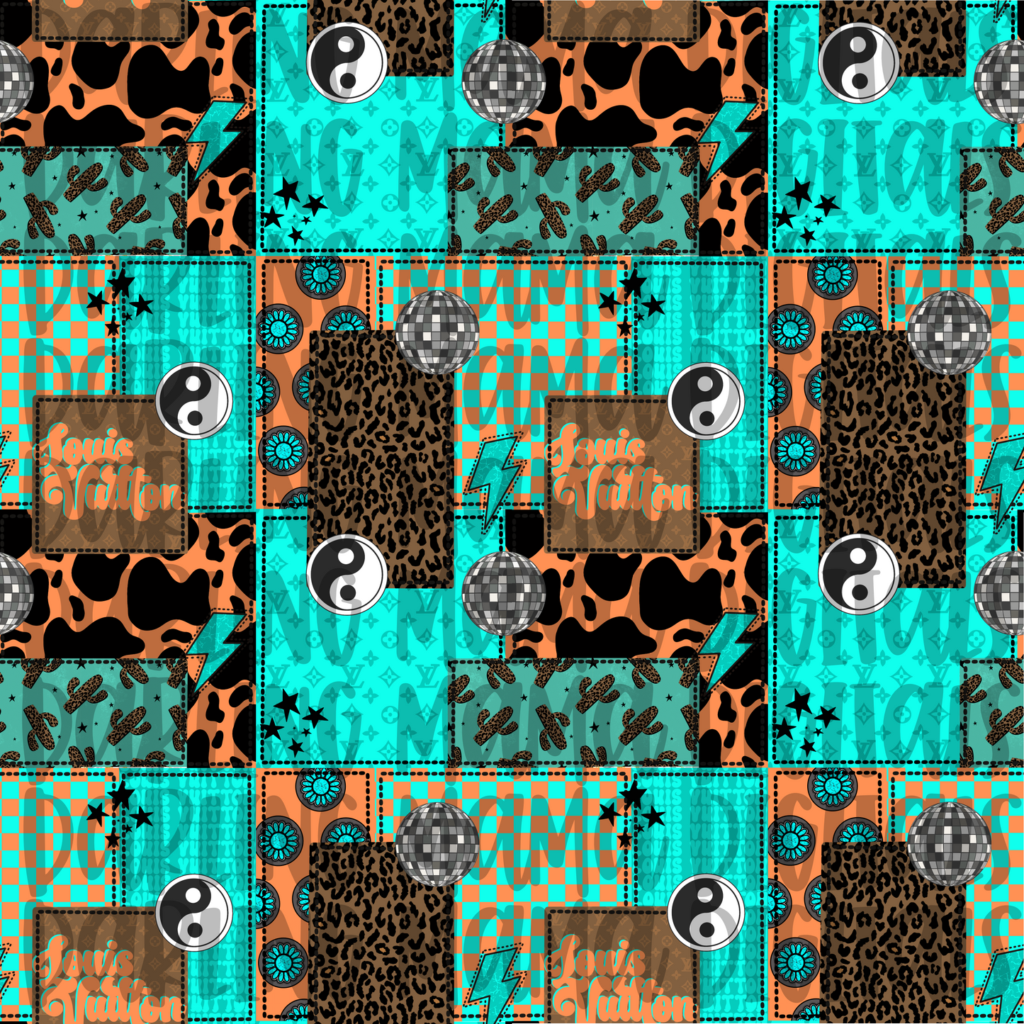 Boujee Orange Western Seamless Files