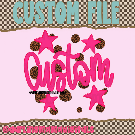 Custom script name with cheetah polka dots