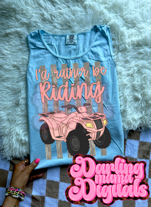 Pink Id rather be riding