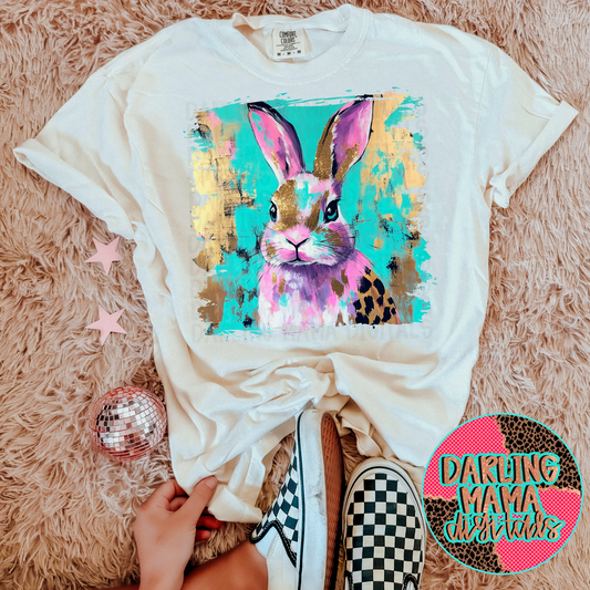 Preppy Messy Paint Bunny