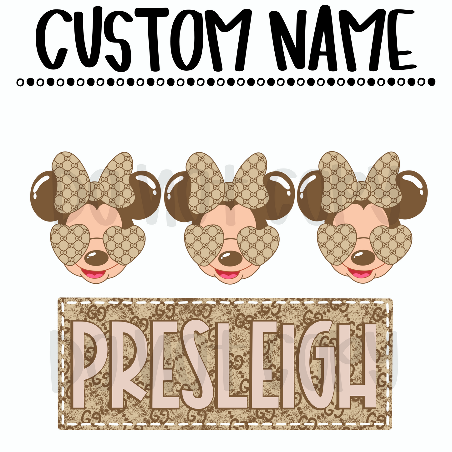 Boujee G*cci Minnie Custom name