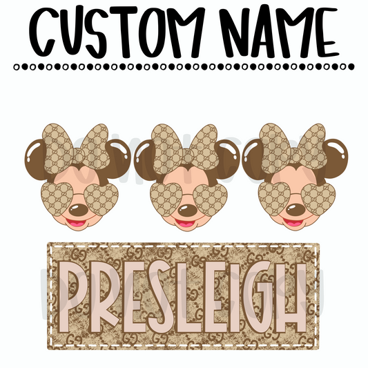 Boujee G*cci Minnie Custom name