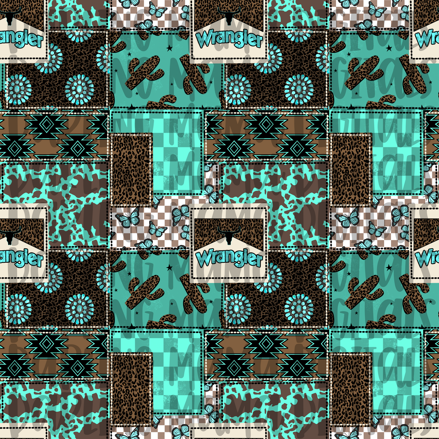 Turquoise Wr*ngler patchwork Seamless File
