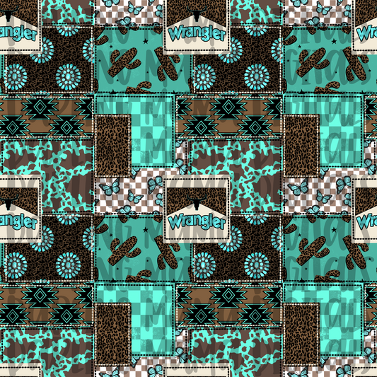 Turquoise Wr*ngler patchwork Seamless File