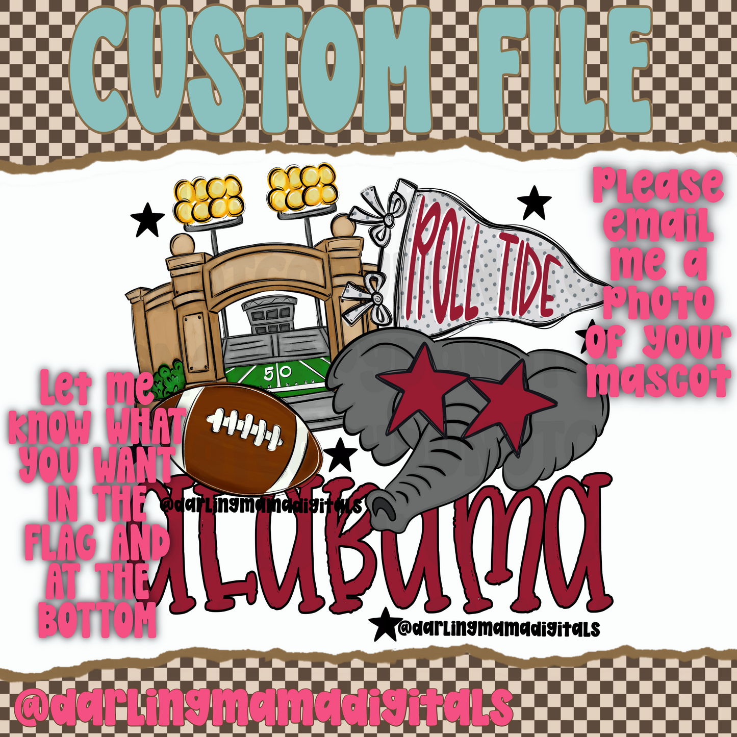 CUSTOM MASCOT FOOTBALL STADIUM COLLAGE