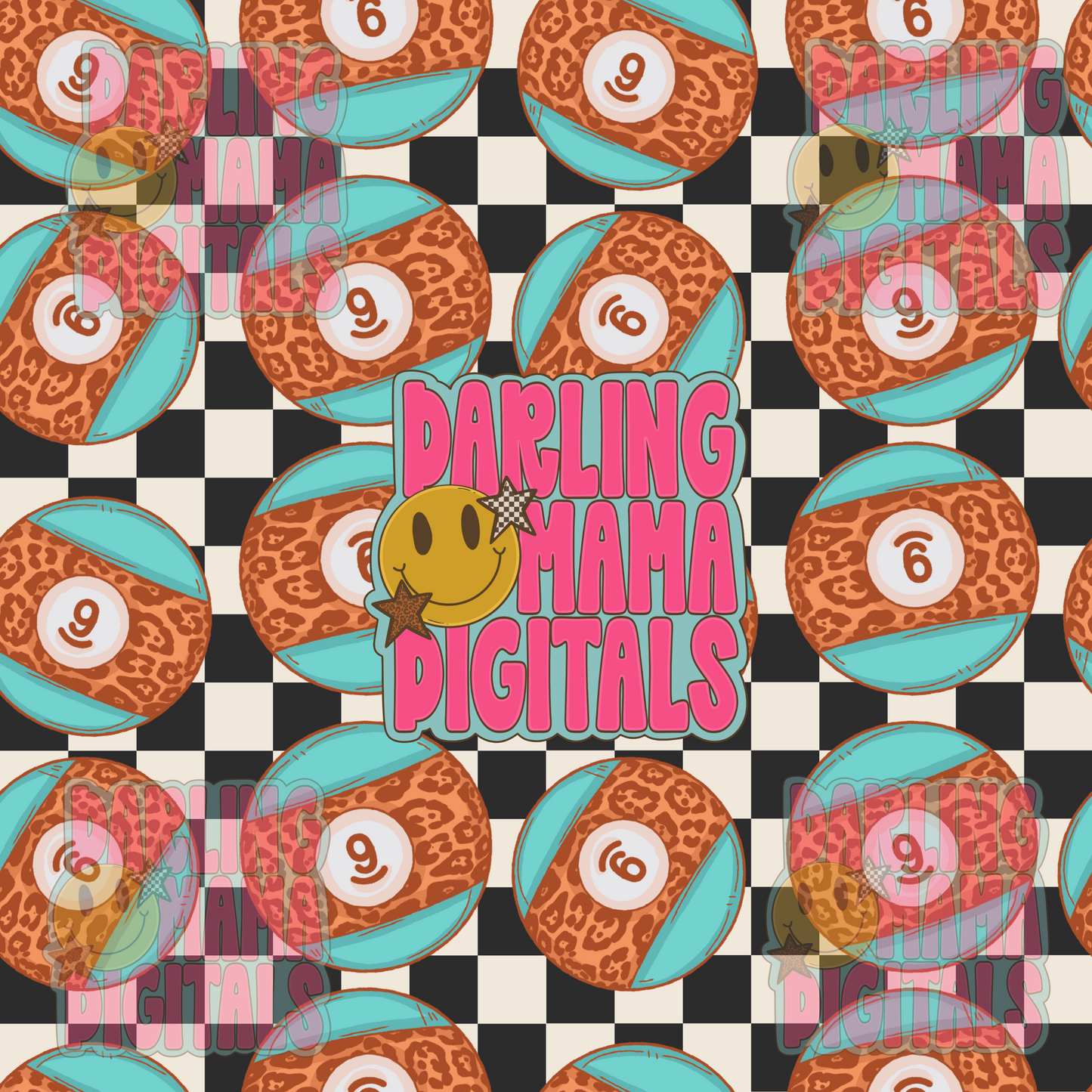 8ball checkered seamless