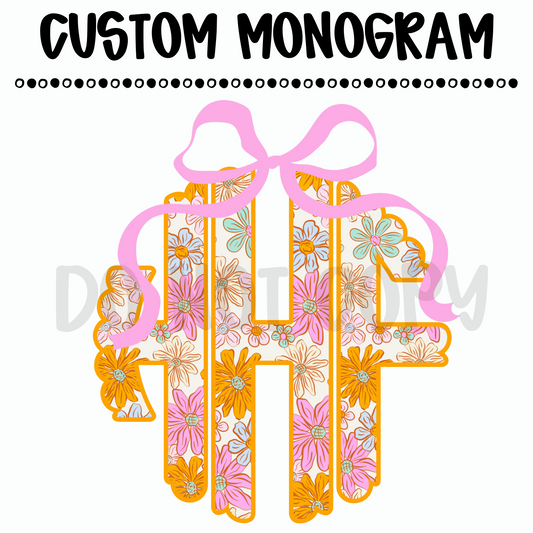 Custom Floral Circle Monogram