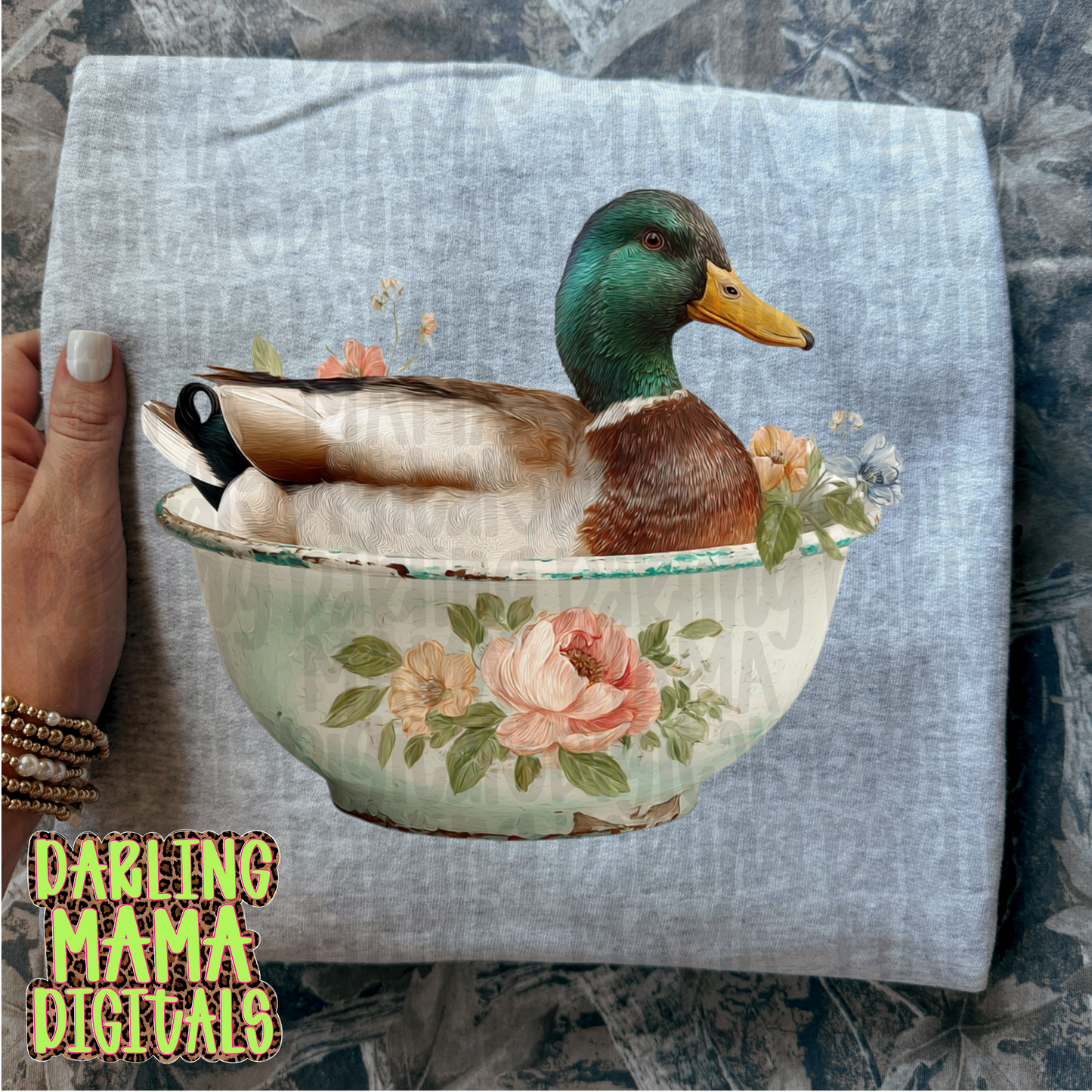 Duck in vintage bowl