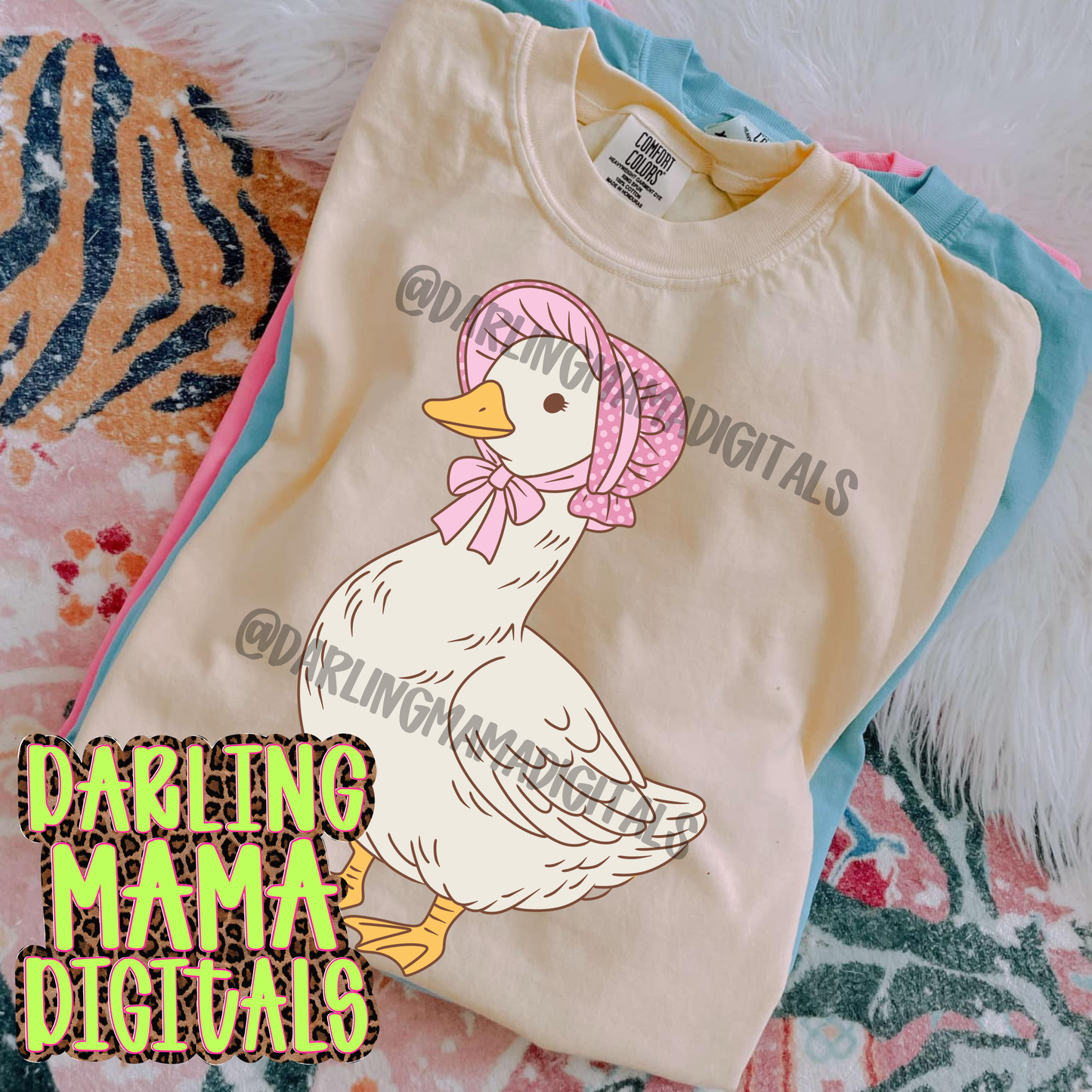 Pink hand drawn goose