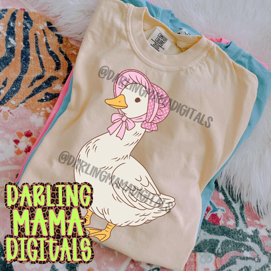 Pink hand drawn goose