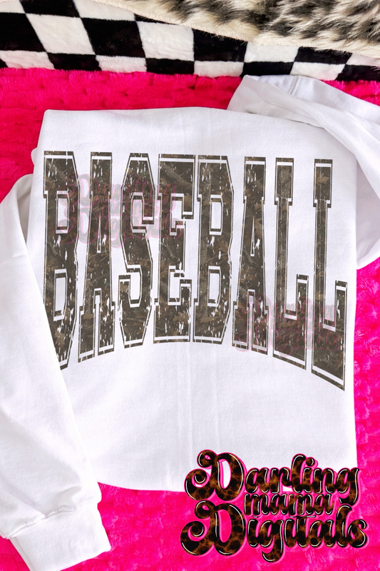 Camo distressed baseball