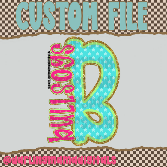 Custom neon star initial team name
