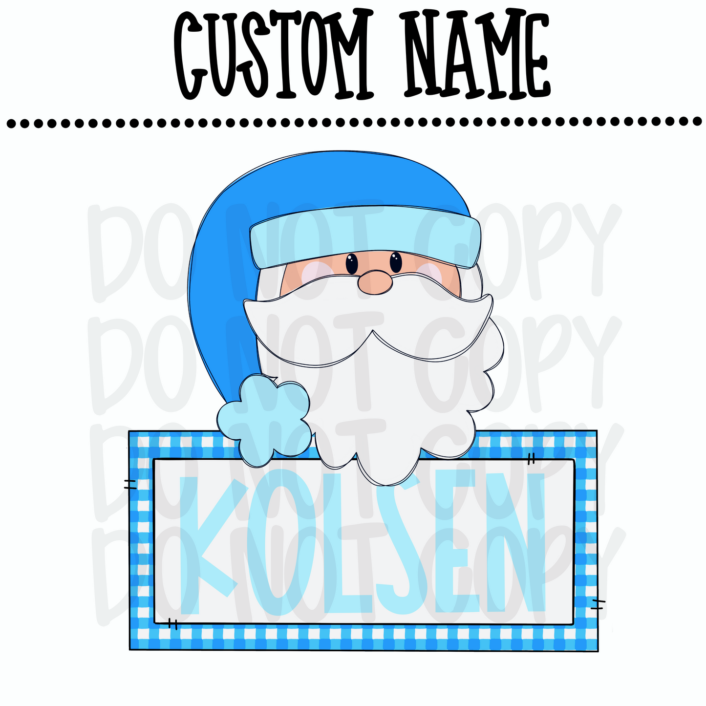 Custom Blue Santa