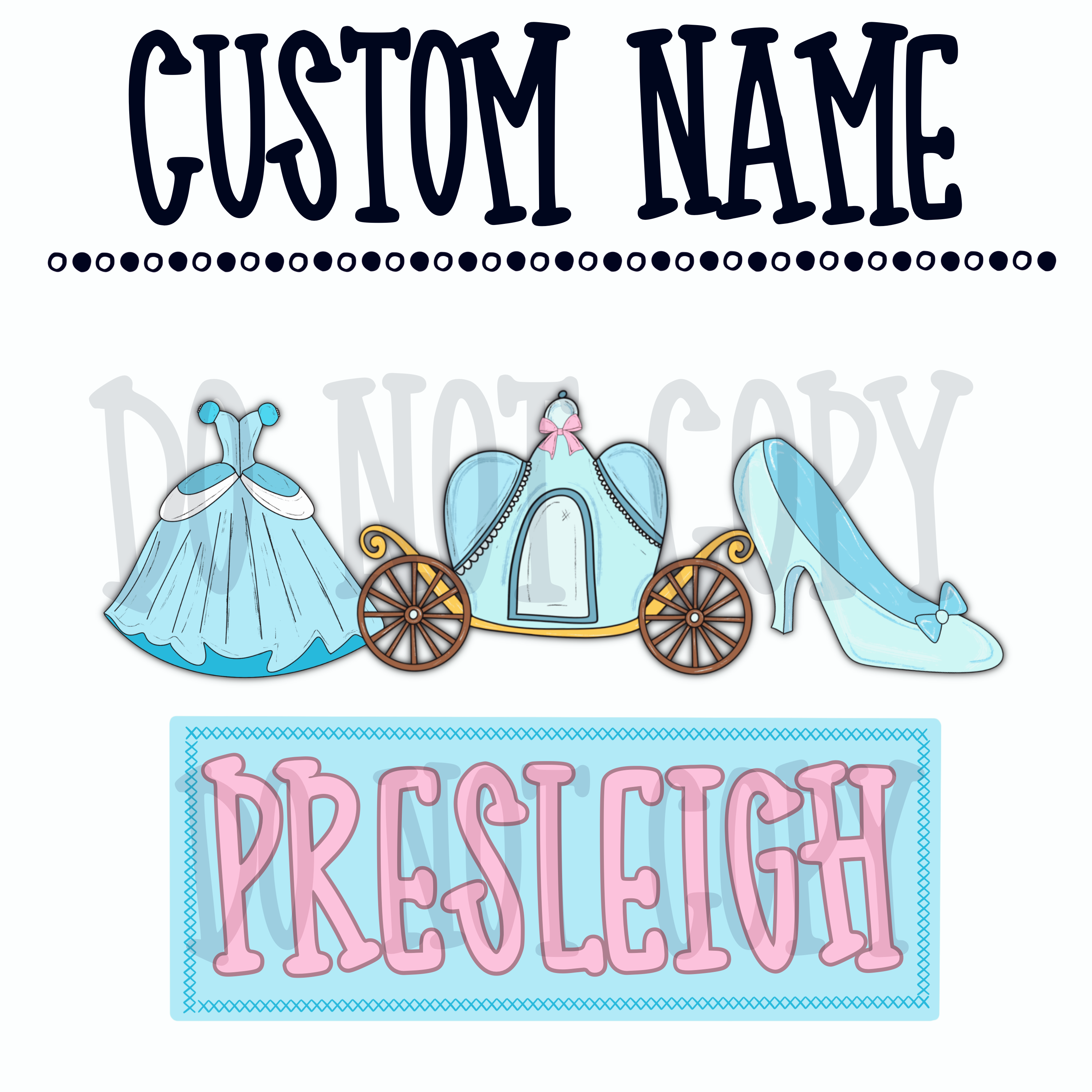 Blue Princess Custom Name – Darling Mama Digitals