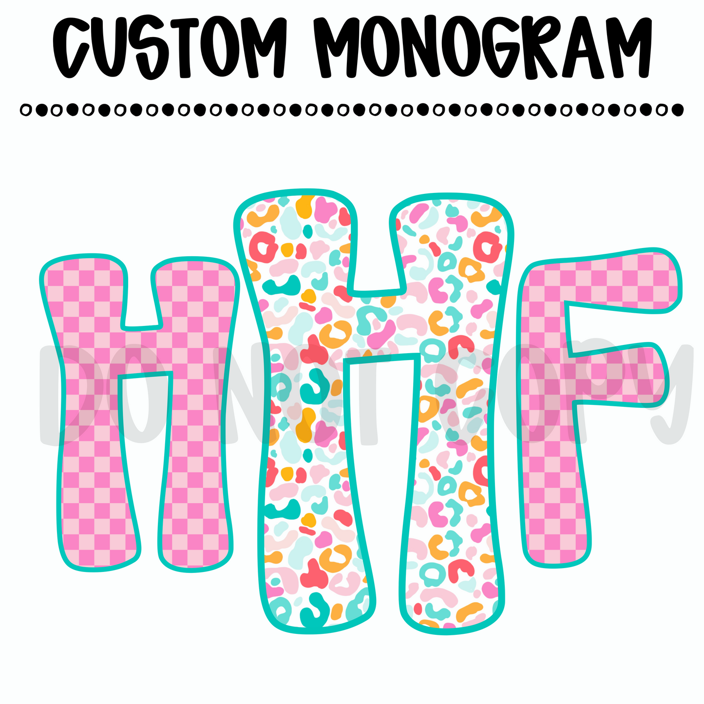 Custom Spring Cheetah Checkered Monogram