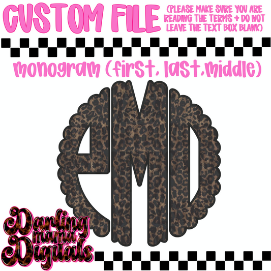 Custom cheetah monogram