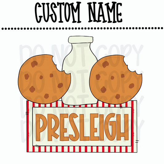 Custom milk and cookies name