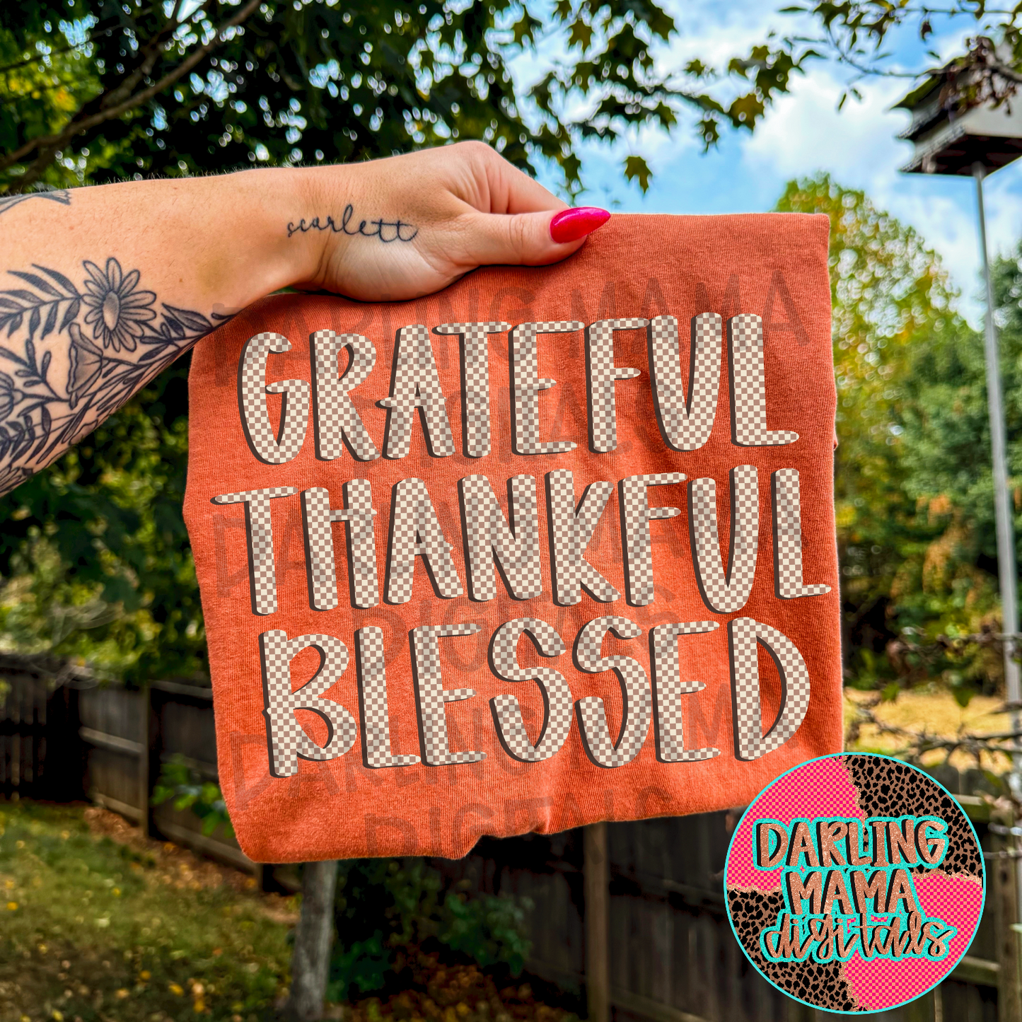 Checkered Grateful thankful blessed