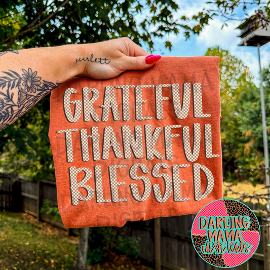 Checkered Grateful thankful blessed