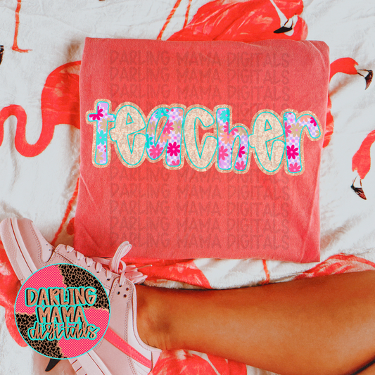 Flower Cheetah Checkered Teacher