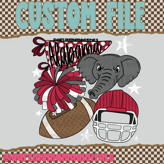 Custom football mascot collage